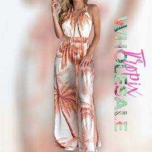 Palm Backless Romper